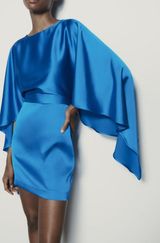 dress ultra wide sleeve mini coctail party wedding Photo 0