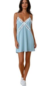 Nanette Lepore Gray Nightgown Chemise with Lace Inset XL Photo 0