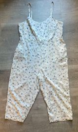 Floral Sleeveless Linen Viscose Blend Jumpsuit Size XXL Photo 0
