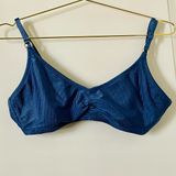 Aerie Blue Ribbed Swim Top Photo 0