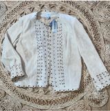 NWT $268 2/12 Neutral Suede Leather Jacket Eyelet Threading Studded Photo 0