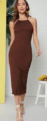SheIn Tied Backless Halter Dress Photo 0