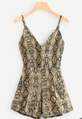 Snake Print Romper Brown Size M Photo 0
