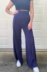 Michael Stars Slit Leg High Waisted Flowy Pants Photo 0