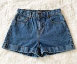 Classic Blue Denim High Waisted Jean Shorts Vintage Vibe Size M Photo 0