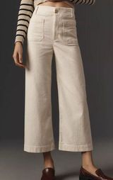 MAEVE x ANTHROPOLOGIE Colette Cropped Wide Leg Corduroy Pants, Ivory, 24” Photo 0