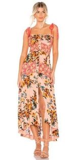 Free People Lover Boy Patchwork Maxi Dress Peach Size 10 Taylor Swift Boho Photo 0
