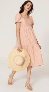 Peter Som FLAWED  Collective Orange Puff Sleeve Tiered Dress Size 8 US $395 Photo 0