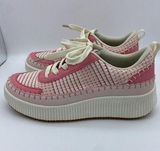 Nicole Miller NEW  New York Brita Woven Platform Shoes White Pink Women’s 7.5 Photo 0