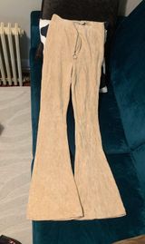 Topshop Ribbed Flare Pants Nude Photo 0