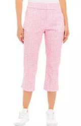Pro Tour Size 4 Pink White Gingham Capri Pants NWT Photo 0