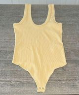 Abercrombie & Fitch Pale Yellow Orange Ribbed Bodysuit S Photo 0