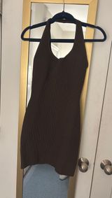 Brown  Ribbed Bodycon Halter SUPER RARE FIND Photo 0