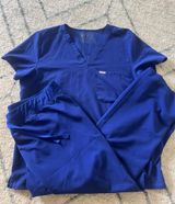 Figs Womens Scrub Set XL/P Deep Royal Blue PO1176 Catarina And Livingston Pants Photo 0