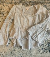 Seersucker Flare sleeve top Photo 0