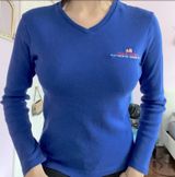 Vintage Polo  Jeans blue V neck longlseeve top Photo 0