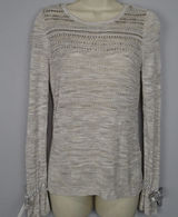 White House black market knit sweater with ribbon sleeve detail NWT Photo 0