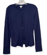 Aerie Navy Blue Ribbed Knit Button Front Cardigan Long Sleeve Layering Top Sz M Photo 0