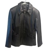 Wilsons Thinsulate Lather Jacket Black Sz M Classic Lined Pockets Full Zip Photo 0