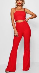 Boohoo Two Piece Red Pants Set Photo 0