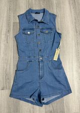 Iris basic Blue Denim Romper  Photo 0