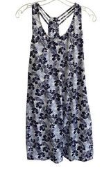 Tommy Bahama Sleepwear Gown Dress Blue Floral Racerback A-line - L - EUC Photo 0
