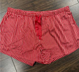 NWT Auden Luxury Collection Red & White Striped Pajama Shorts Photo 0
