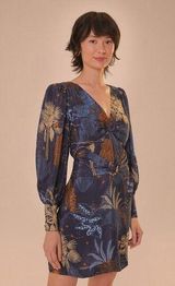 Farm Rio Navy Blue Night Jungle Mini Dress Size Small New W/tag Photo 0