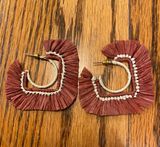 American Eagle Outfitters Boho Square Raffia Earrings Photo 0
