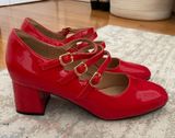 Red Mary Jane Heels Size 8 Photo 0