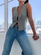 grey knit sweater vest  Photo 0