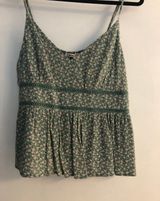 Francesca's Green Floral Babydoll Top Photo 0