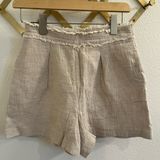 Zara Fringe Waist Linen Shorts Tailored Small Photo 0