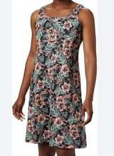 Columbia Gray Peach Floral Sleeveless Dress XL Athleisure Outdoor Photo 0