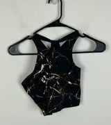 Beyond Yoga Metallic Foil Cracked Asymmetric Bra Photo 0