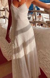 ZARA bloggers ivory embroidered tulle lace midi slip dress Sz.M NWT Photo 0