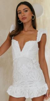 NWOT Women’s  Sweet Candy Jar Bodycon Lace White Dress size 8 Photo 0