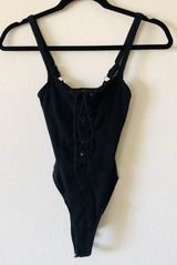 Urban Outfitters Ribbed Lace Up Bodysuit Photo 0
