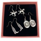Cowboy Western Earrings Lot Horses, Boots and Hat Photo 0