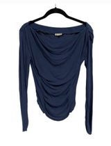Free People‎ Night We Met Off Shoulder Long Sleeve Blue Top Photo 0