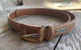 Lauren Ralph Lauren Faux Crocodile Italian Leather Belt Tan Photo 0