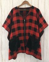 Plaid Poncho Sweater Photo 0