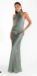 Show Me Your Mumu Jasmine Halter Maxi Dress Luxe Satin Photo 0
