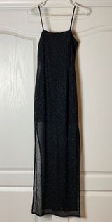 VINTAGE BLACK SEQUIN FLOOR LENGTH GOWN MAXI DRESS FORMAL DRESSY Photo 0