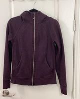 Scuba Hoodie Jacket Zip-Up In Burgundy Photo 0