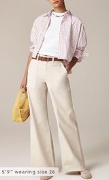 New J. Crew Camp-pocket wide-leg pant Off White Size 26 / 27 Photo 0