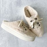 Lucky Brand Tolini Platform Sherpa Slip On Sneakers Cream Size 8 Photo 0