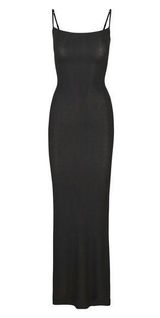 SKIMS Black Long Slip Maxi Dress in Size Medium Photo 0