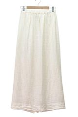 FLAX Ivory White Linen Maxi Skirt Size Small Coastal Lagenlook Textured Natural Photo 0