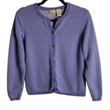 L.L. Bean Women's Size Medium Cardigan Sweater Periwinkle Purple Knit Grannycore Photo 0